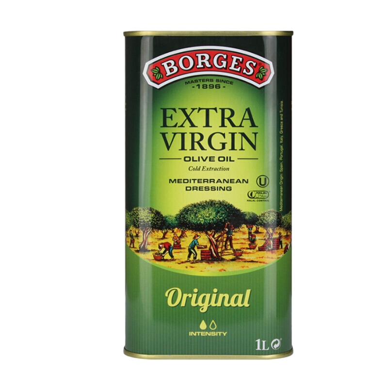 伯爵(BORGES)伯爵特级初榨橄榄油1L 西班牙原装进口 装铁听装 公司团购福利