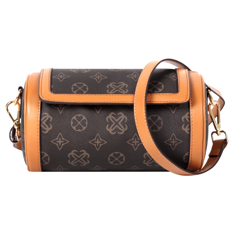 【顺丰配送】流行印花圆筒包2021新款潮单肩斜挎圆筒包女百搭法国小众设计高级感LB210417