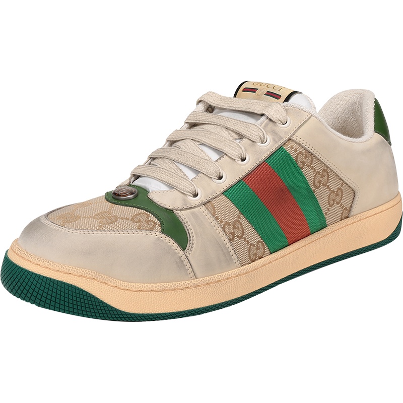 GUCCI 古驰 男士 Screener系列织物配皮复古做旧系带休闲鞋运动鞋 546551 9Y920