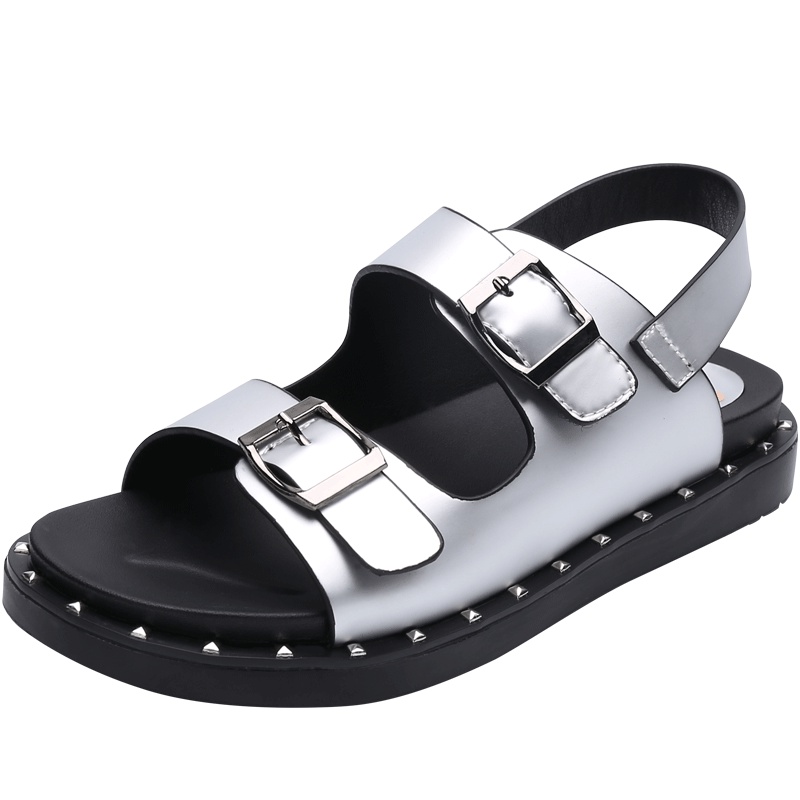 大嘴猴童鞋小女孩中大童凉鞋2017夏季女童露趾凉鞋