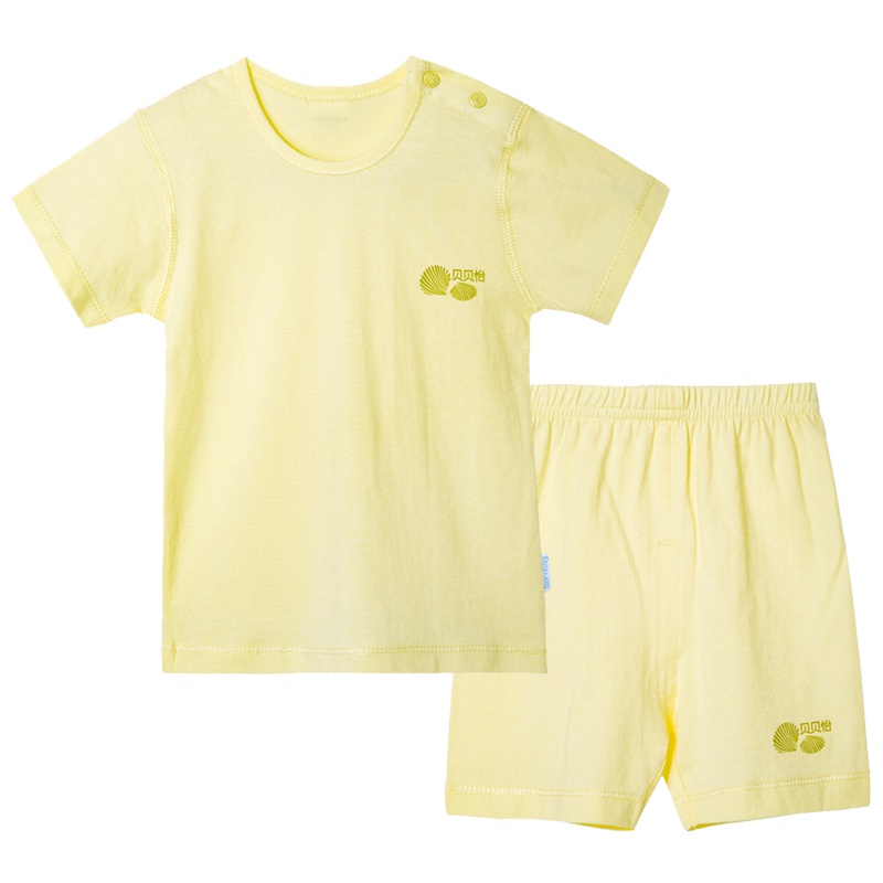 贝贝怡宝宝衣服夏纯棉轻薄透气婴儿内衣短T短裤套装BB8035
