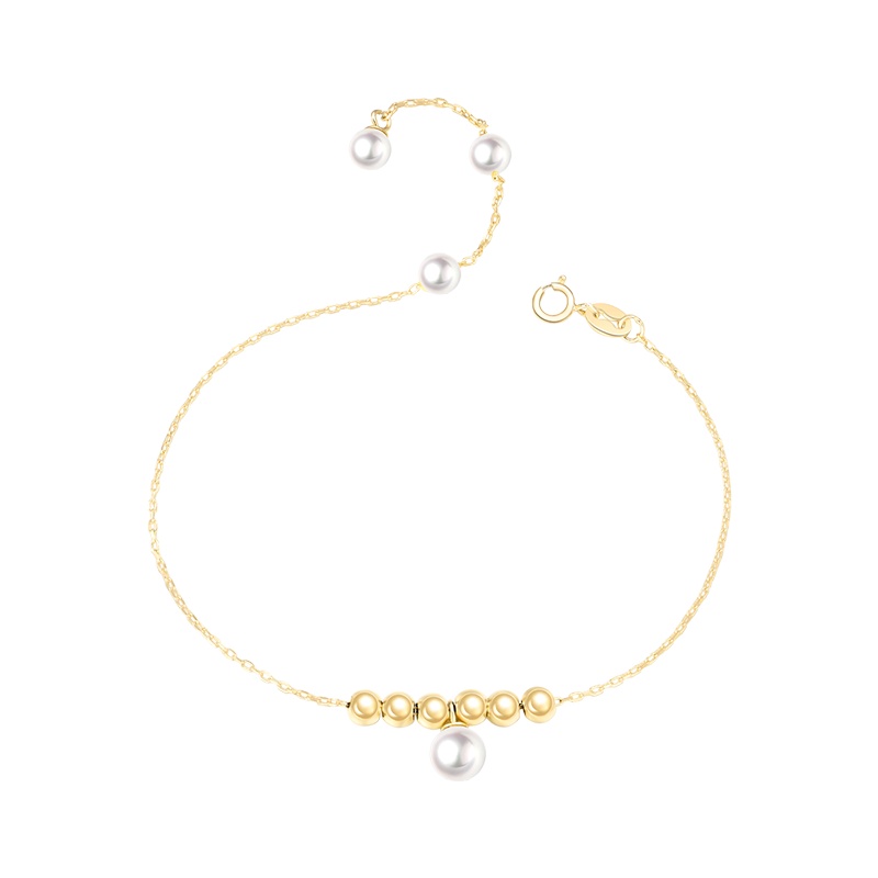 DTOTO 送女朋友礼物工艺珍珠时尚小清新银脚链手链