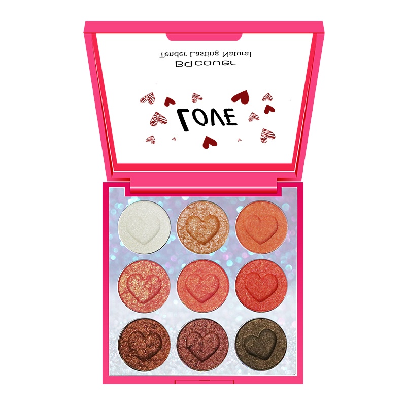 佩翘封面倾心弹力眼影盘 九色防水防汗持久不脱妆闪粉亮片哑光眼影