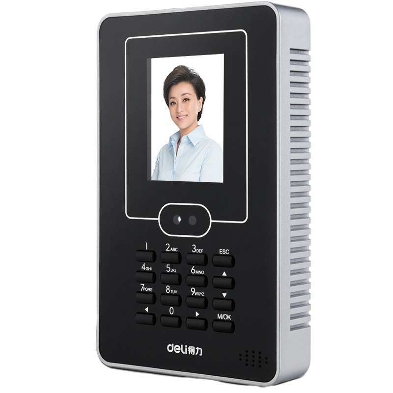 得力(deli)3940Z人脸考勤机快速识别打卡机 一键报表签到机 免软件 500人脸 20万记录量 银黑色 3940Z