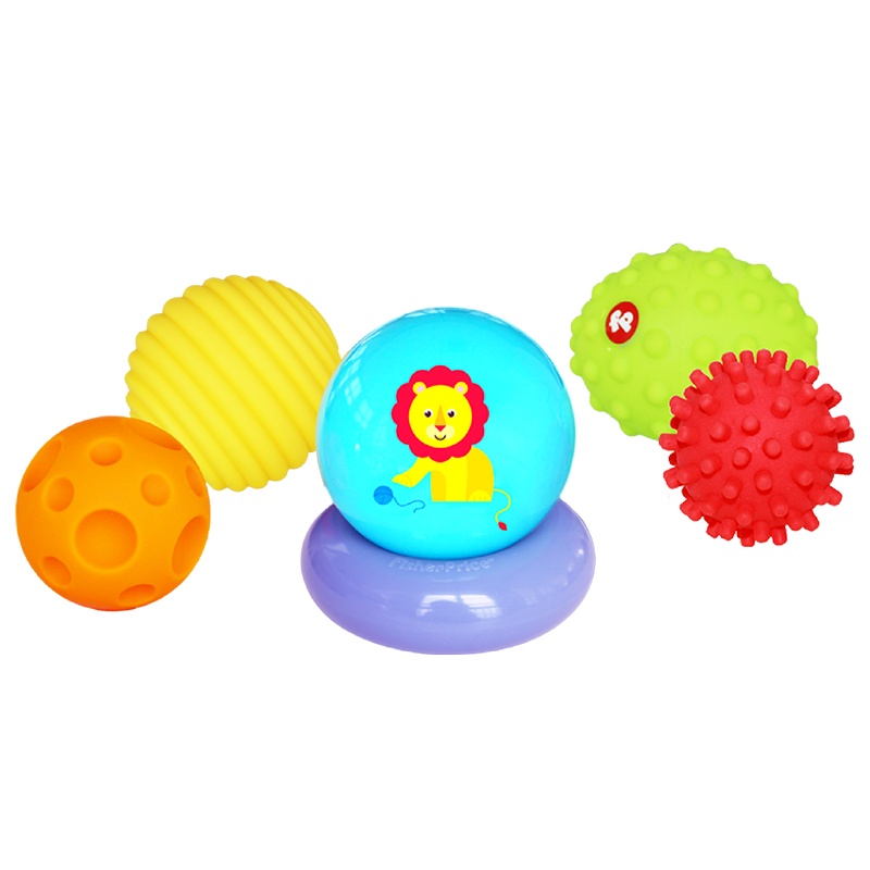 费雪六合一训练球套装捏捏球拍拍球按摩球玩具球小皮球