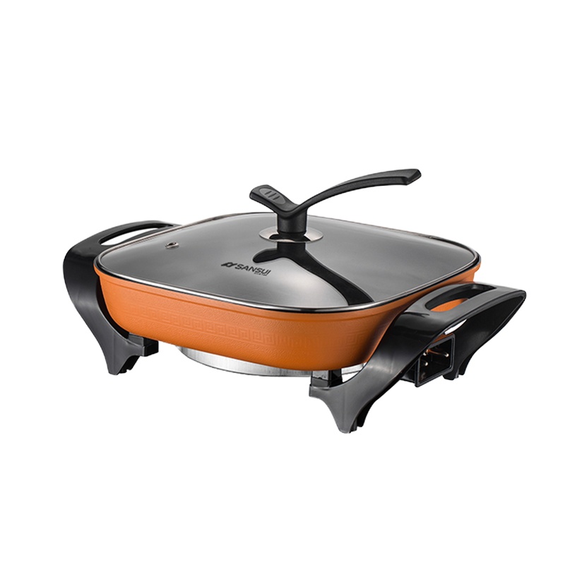 山水 韩式火锅LD308G 4L大容量三档温控调节多功能锅 颜色随机