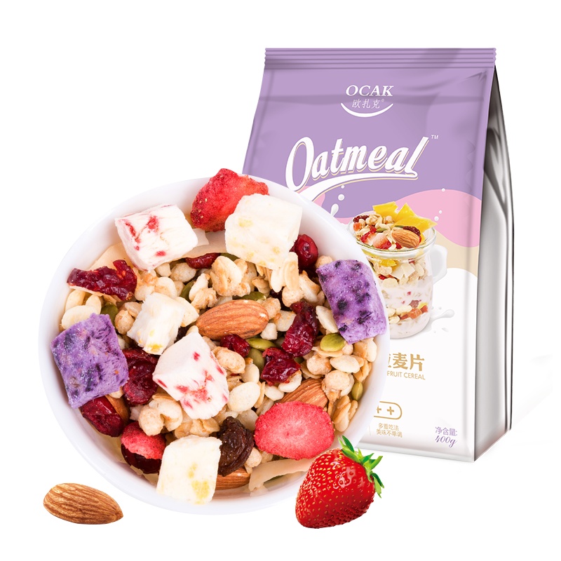 欧扎克酸奶坚果麦片即食早代餐食品乳酸菌水果燕麦片400g