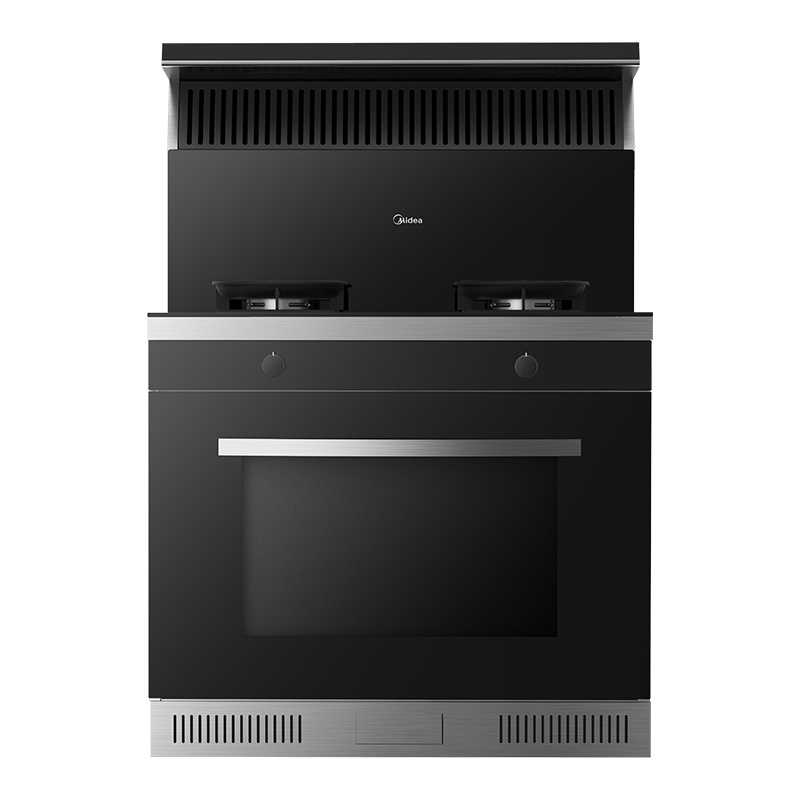 美的(Midea)高温蒸汽洗集成灶 17立方吸力5.0KW聚能猛火灶 智能集成蒸烤一体灶 JJZT-90X16-G天然气