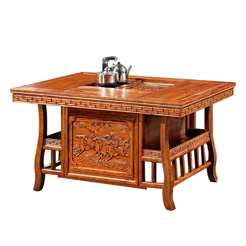[规格:单桌(送电磁炉)]根雕茶桌新中式茶台实木茶桌功夫茶桌禅意