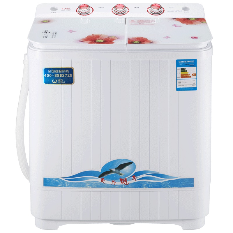 威力(WEILI) XPB40-4028SA5 4公斤半自动双缸迷你洗衣机 双桶 洗脱分离 钢化玻璃面板 非变频 花色