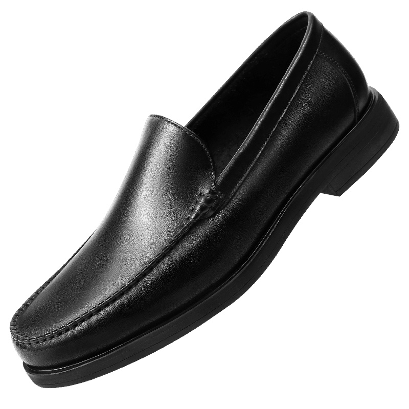 强人3515男鞋软面软底一脚蹬豆豆鞋男真皮英伦商务休闲男士皮鞋