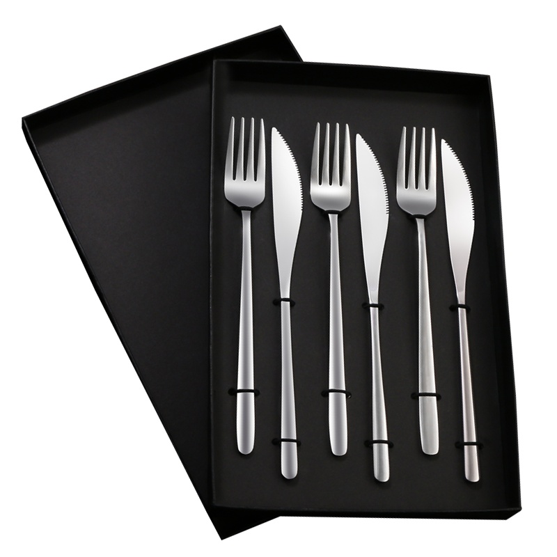 鸣顺西餐牛排刀叉盘子套装家用韩式餐刀304不锈钢叉子勺子餐具