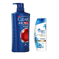 清扬男士洗发水多效水润750ml+送2瓶海飞丝80ml 套装