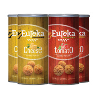 4罐装▏EUREKA 友礼佳 爆米花 芝士味、番茄味各2罐 70g 马来西亚进口 罐装