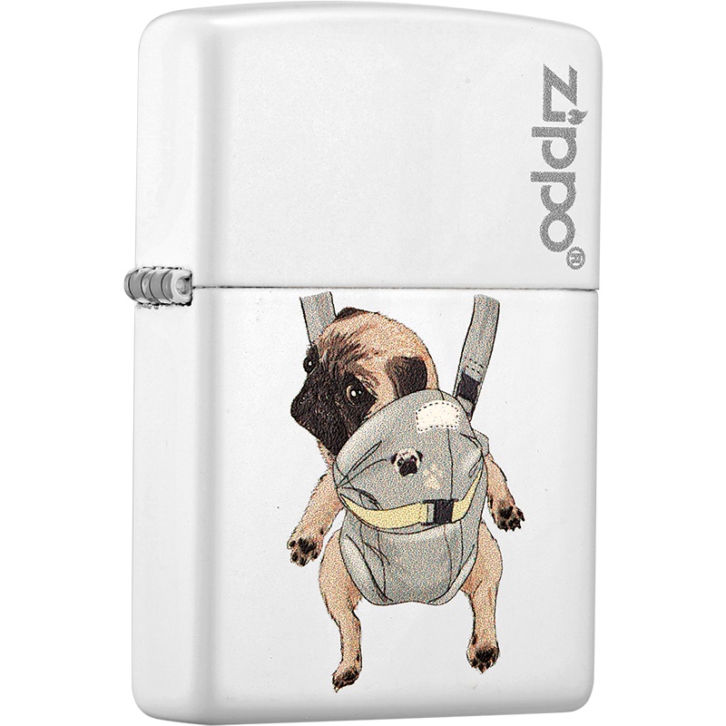 zippo芝宝打火机美国原装防风煤油打火机可爱宠物狗214-C-000062背包客