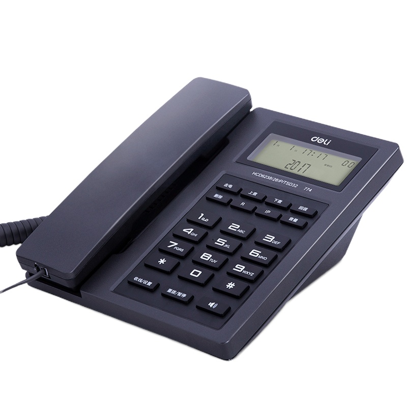 得力(deli)774 电话机座机 免提通话 免电池 灰