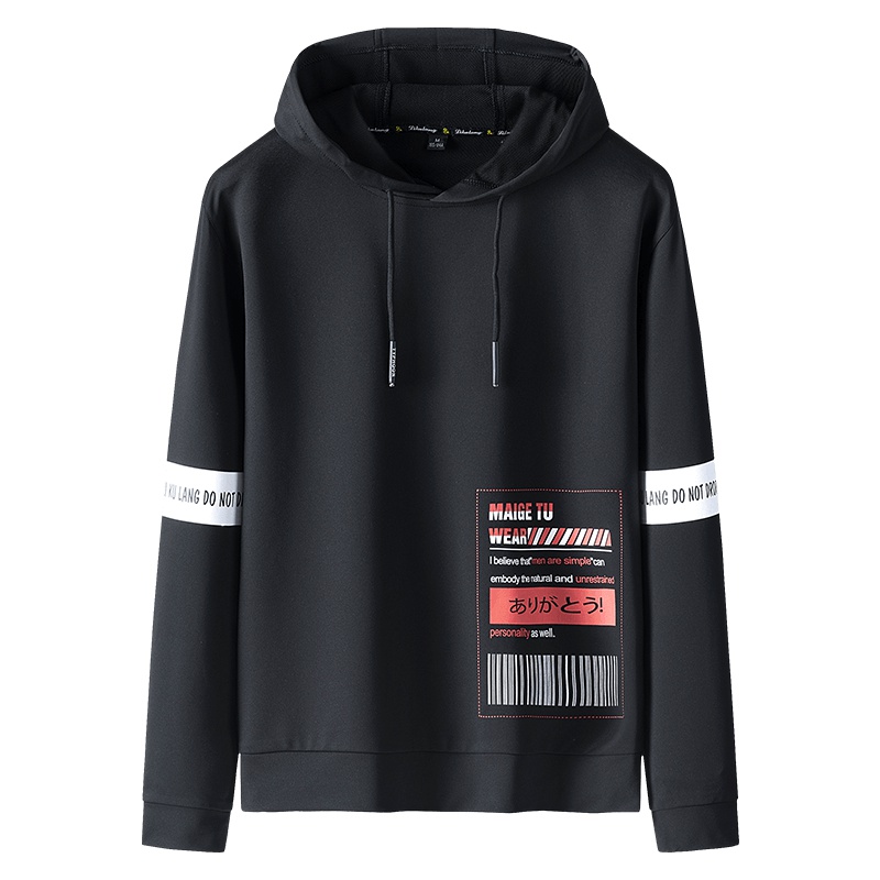 稻草人(Mexican)卫衣春秋季宽松韩版原宿bf嘻哈后背印花学生连帽外套男