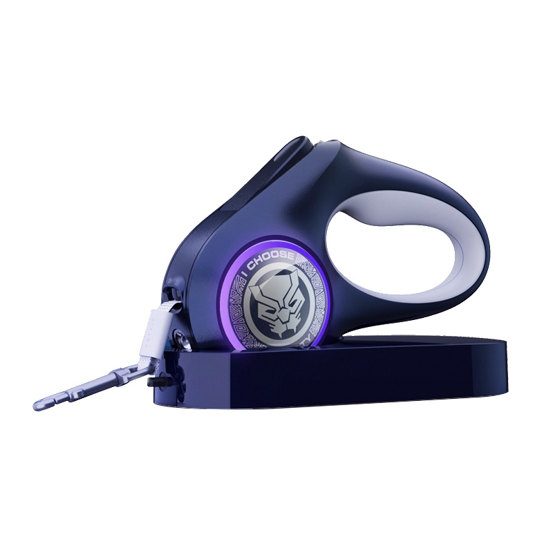 小佩流光伸缩牵引绳黑豹