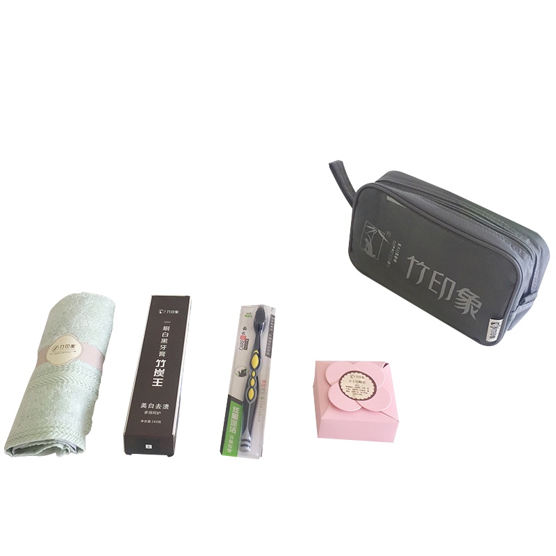 竹印象 洗漱五件套 SCP-DX0609 出差旅游清洁皂牙刷毛巾清爽套装（单位：件）