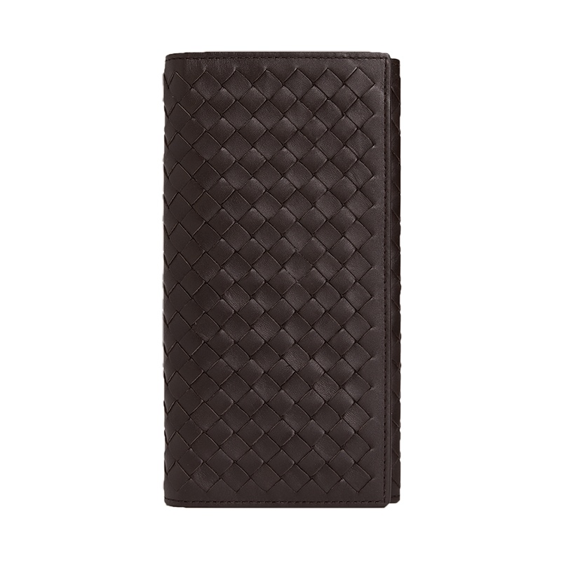 BOTTEGA VENETA 宝缇嘉 BV 男士长款编织钱夹钱包深棕色