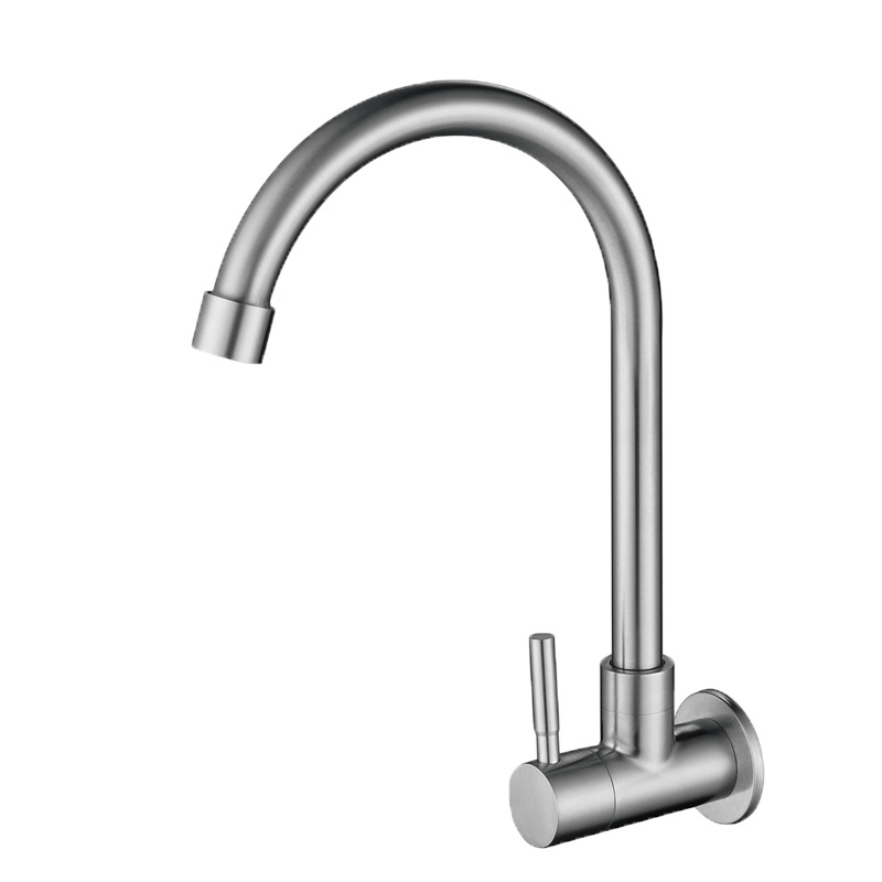 启道不锈钢入墙式厨房龙头洗菜盆阳台洗衣池旋转单冷水龙头