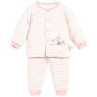 童泰TONGTAI秋季冬季加厚婴儿对开棉服套装3-18个月宝宝棉袄两件套儿童通用73cm