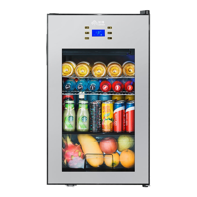 candor 凯得 JC-95E 镜面银 单门小电冰箱 小型迷你红酒柜 冰吧 冷藏柜 茶叶柜 展示柜 95L