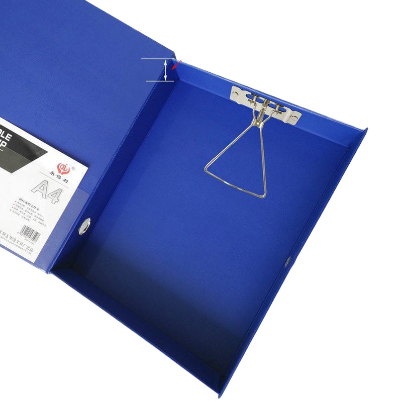 永得利HQ806A档案盒3寸A4文件盒 PVC带铁夹档案盒厚纸板6CM资料盒