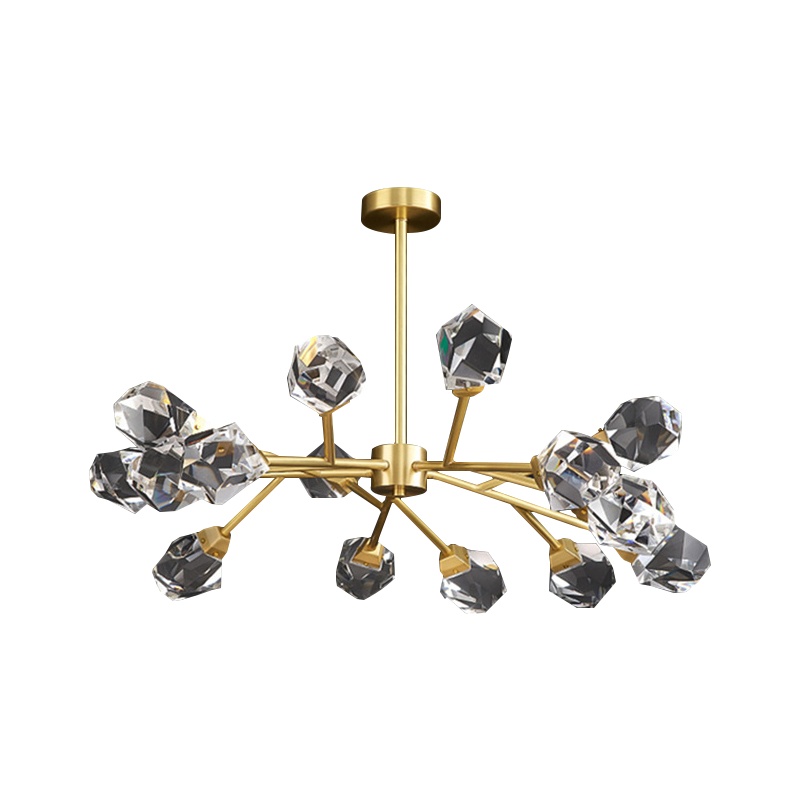 辛羽轻奢创意个性客厅吊灯简约现代大气全铜大厅灯后现代水晶卧室餐厅吊灯具2021年新款