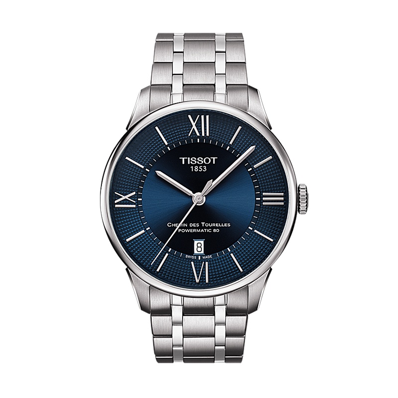 天梭(TISSOT)瑞士手表 商务时尚 杜鲁尔系列钢带男士机械表T099.407.11.048.00