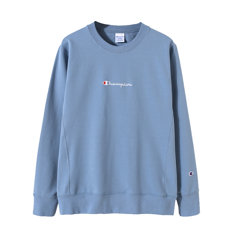 Champion 冠军春季情侣款圆领运动卫衣经典草字母刺绣小标男士运动休闲衫潮 9057