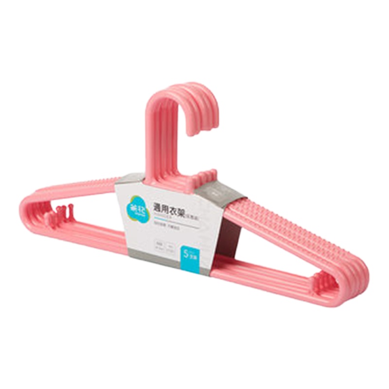 WQMD茶花塑料晾衣架衣裤架加厚加粗1组5支*4组颜色随机(07081T*4)