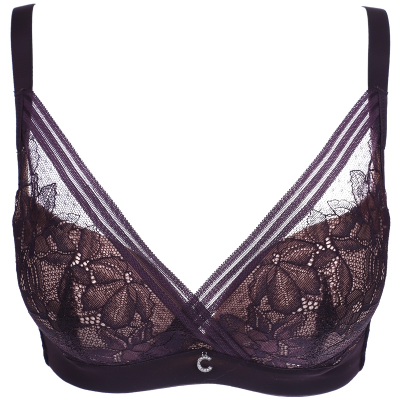 依曼丽聚拢内衣女记忆钢圈调整型文胸 性感深V上托中厚款胸罩