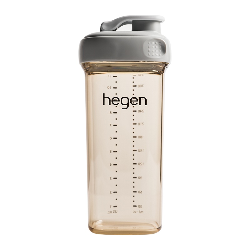 Hegen水杯新加坡原装进口宽口径PPSU亲子喝水杯奶瓶330ml灰色