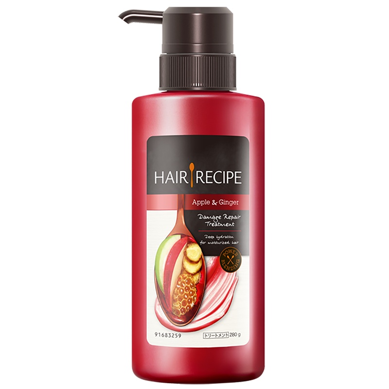 Hair Recipe 日本发之食谱生姜苹果护发素滋养修护280g 空气感强韧养根健发水果香氛润发乳