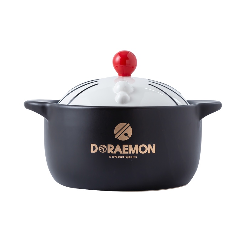 麦可可 哆啦A梦陶瓷煲耐高温砂锅炖锅家用煤气灶专用燃气沙锅煲汤锅汤锅礼盒装2.3L