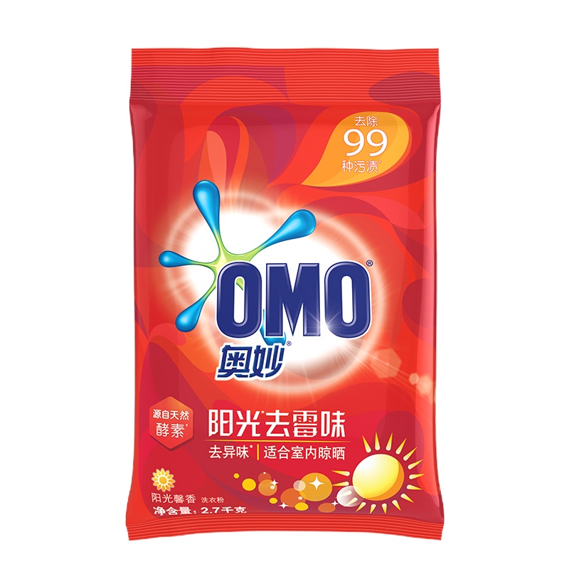 奥妙 洗衣粉 含酵素手洗机洗两用 阳光去霉味 单袋装 2.7kg/袋