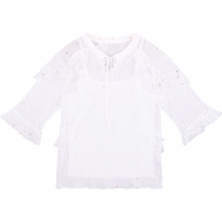 2019夏装新款很仙的上衣韩版荷叶边百搭洋气衬衫女设计感小众衬衣