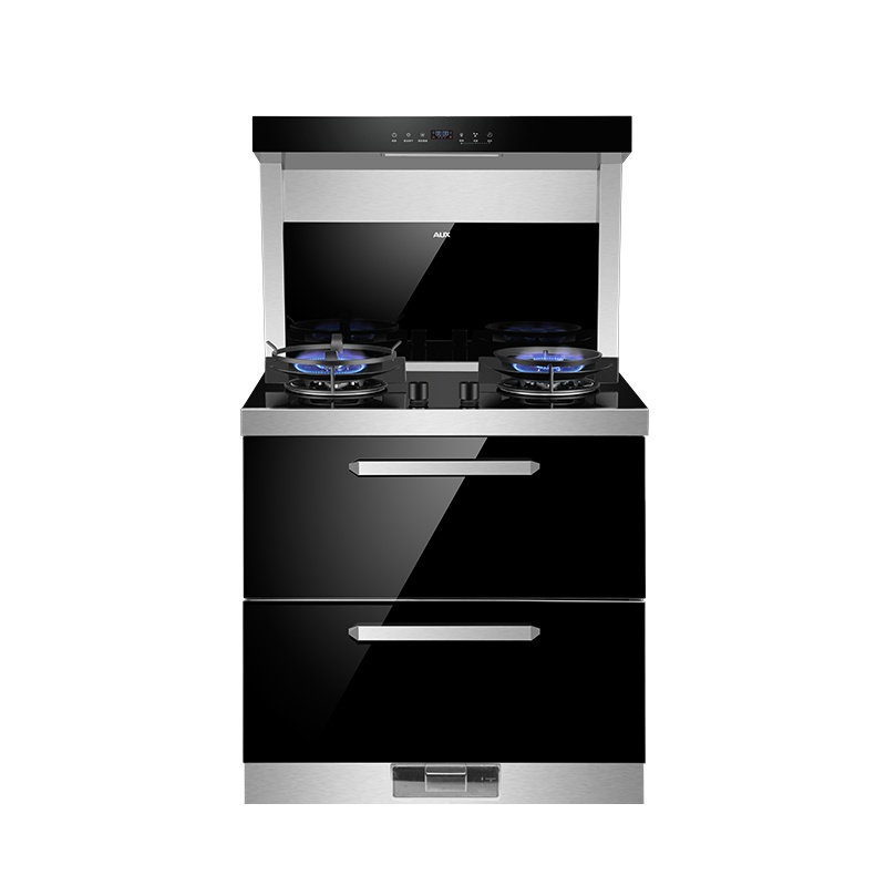 AUX奥克斯集成灶家用消毒柜一体灶厨房家用下排侧吸式油烟机烟灶联动 自动清洗 天然气JJZT-X561B-S