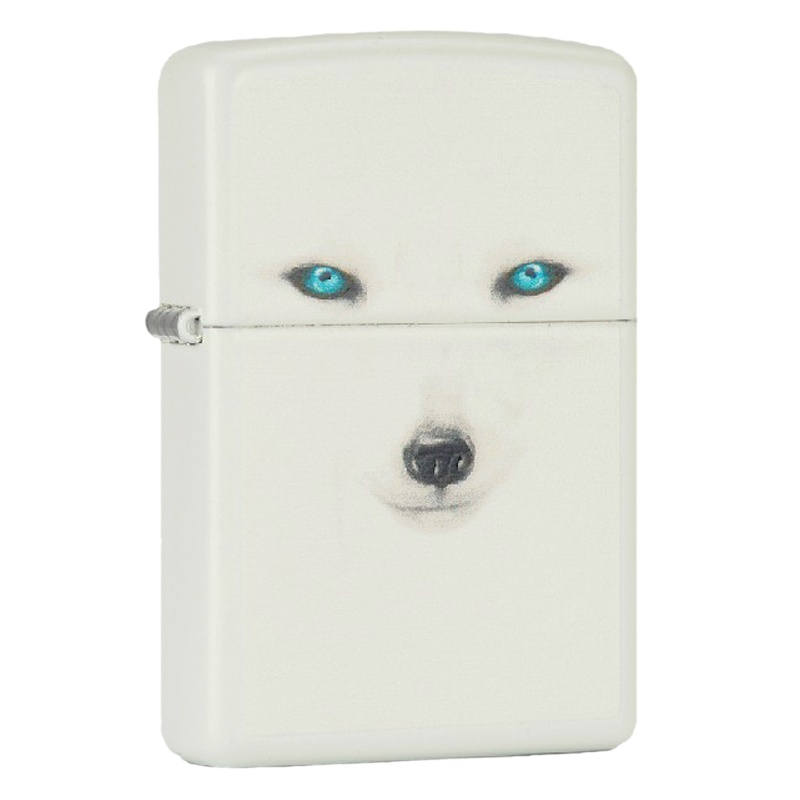 美国ZIPPO打火机 芝宝 白哑漆彩印雪狐28272白狼北极狼王 白狐 男士礼品