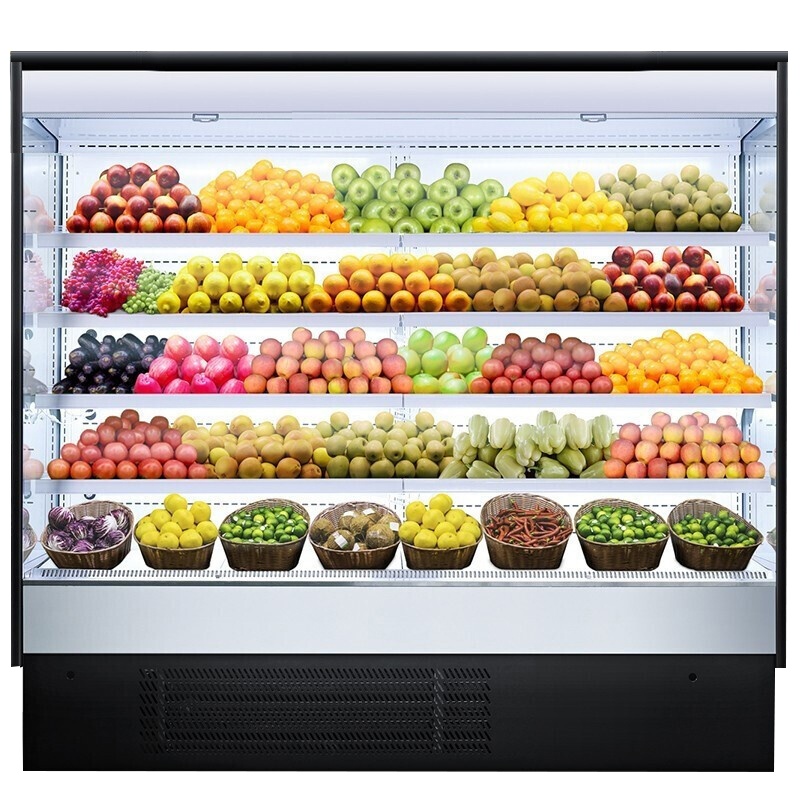 德玛仕风幕柜水果店保鲜柜 展示柜冷藏超市蔬菜点菜柜大容量风木柜风冷无霜饮料柜 4.5米风冷风幕柜(FM-450PH)