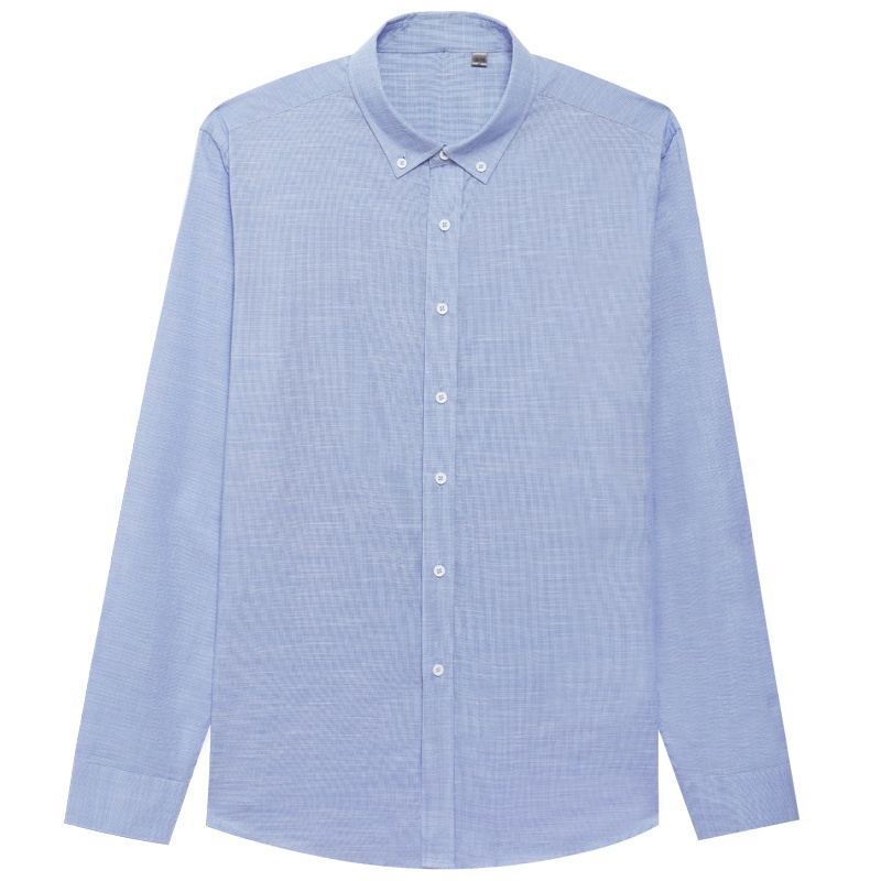 HODO红豆男装 男士长袖衬衫 2020春季商务休闲棉混纺色织提花长袖衬衫男