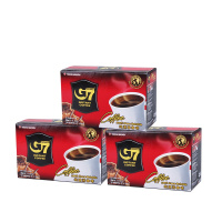 原装越南进口中原G7 coffee黑咖啡无奶特浓速溶纯黑苦咖啡30g*3盒袋装