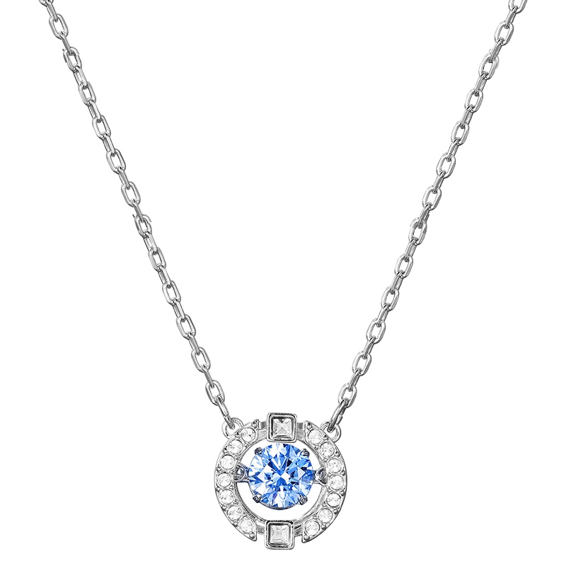 施华洛世奇(SWAROVSKI) 蓝色跳动的心水晶项链 女士 人造水晶 送恋人5279425