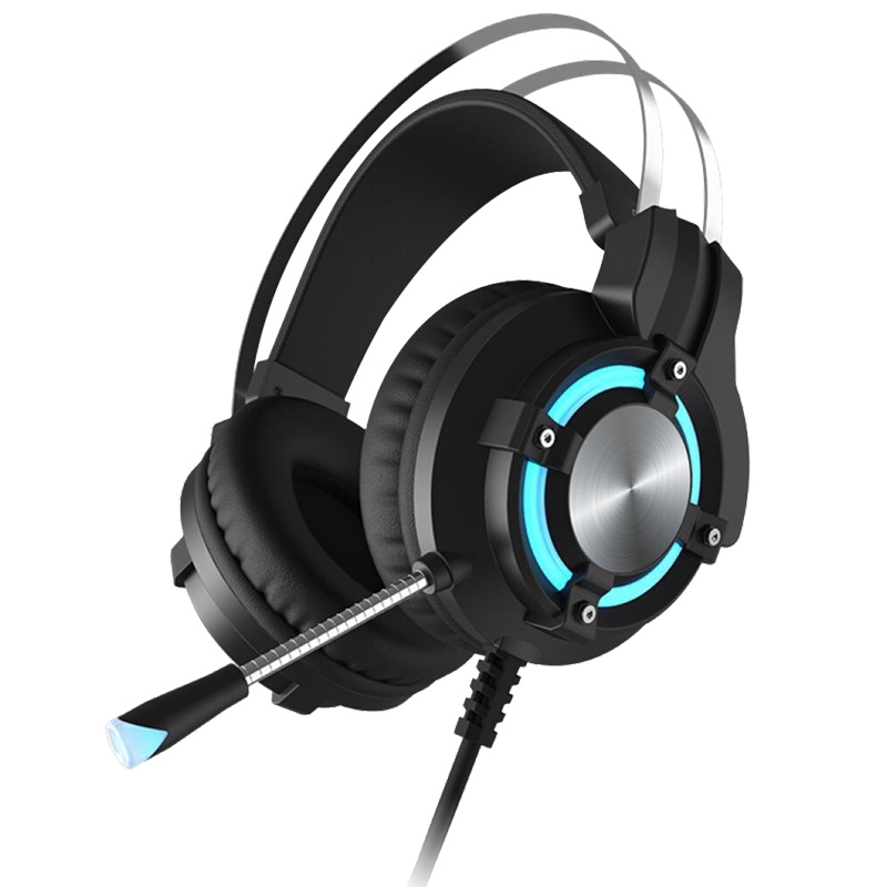 达尔优EH716台式电脑吃鸡耳机头戴式USB电竞游戏耳麦7.1声道带麦克风话筒重低音CF穿越火线网吧网咖CSlol