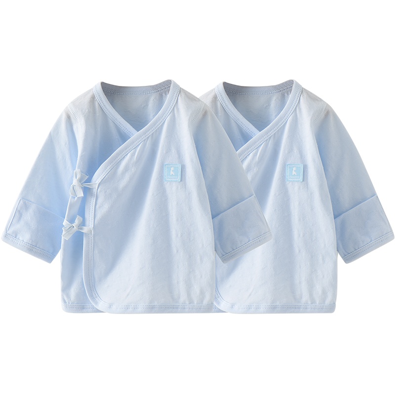 童泰(TONGTAI)2021年四季款0-3月新生婴儿男女宝宝纯棉家居服上装和服上衣儿童家居服上装两件装