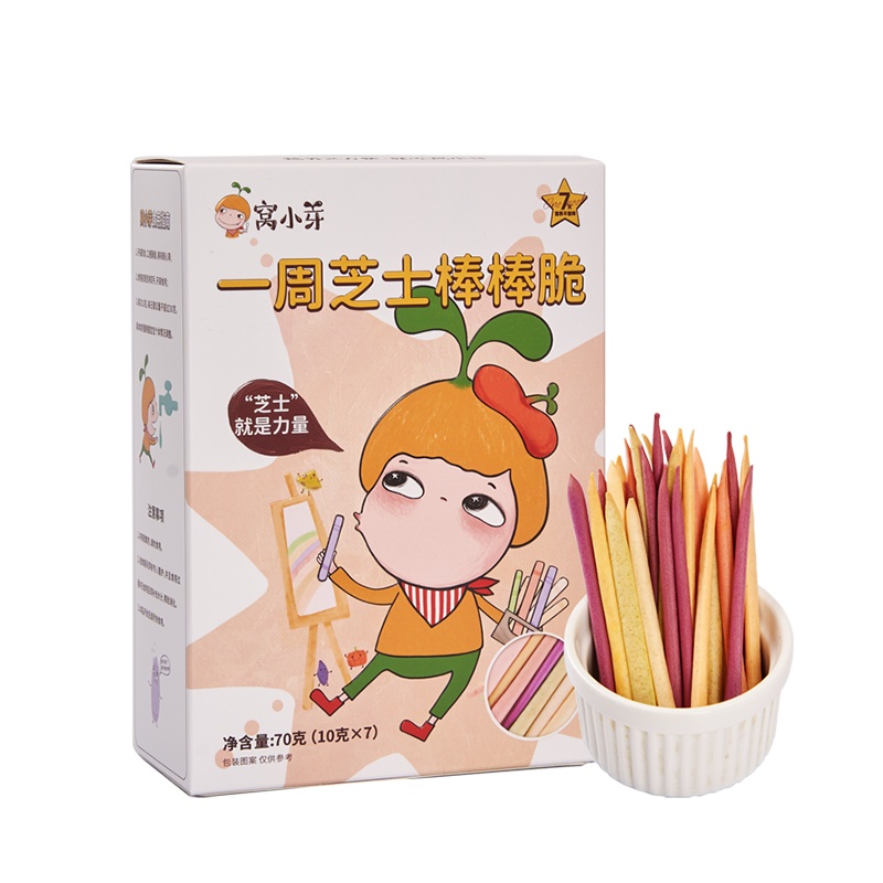 窝小芽一周芝士棒手指饼干磨牙棒1岁零食