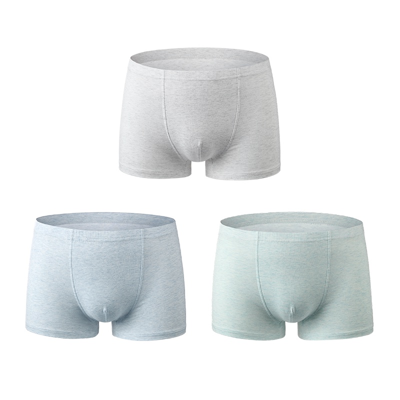 帕兰朵男士内裤男3条装舒适彩棉透气男士平角内裤