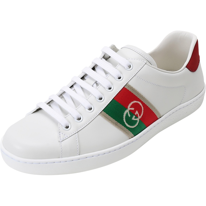 GUCCI 古驰 男士 Ace系列皮革/织物系带休闲运动鞋板鞋 644749 1XGM0