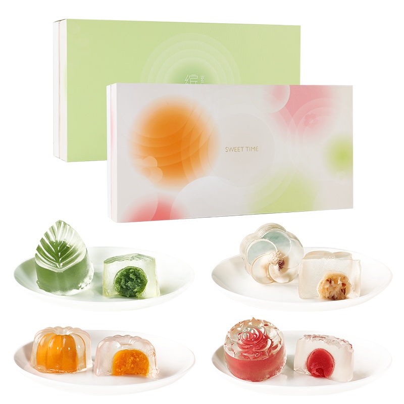 YOTIME 中秋月饼礼盒 水晶月饼奶黄草莓柠檬绿茶芝士蔓越莓水晶多口味冰皮月饼 企业送礼团购礼品